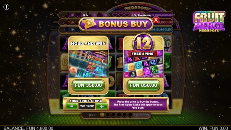 Fruit Merge Megapots - fenêtre d'achat de bonus